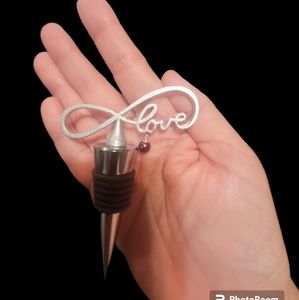 New LOVE Wine Stopper with Genuine Akoya Pearl